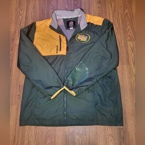 Lot Of 2 Edmonton Eskimos Green Coat & Long-sleeve Reebok Hoodie Men's XL B4
